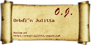 Orbán Julitta névjegykártya